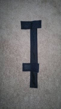 stick holder showing strap attachments